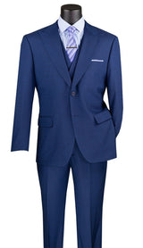 Vinci Navy Modern Fit 3 Piece Suit - MV2K-2