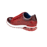 Belvedere Sacco in Burgundy / Antique Cherry Ostrich Leg Sneakers