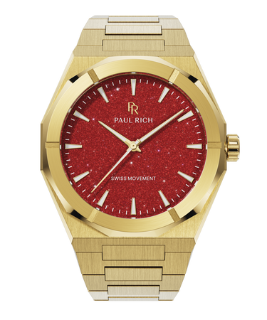 Paul Rich US Star Dust II Gold Red Dress Watch