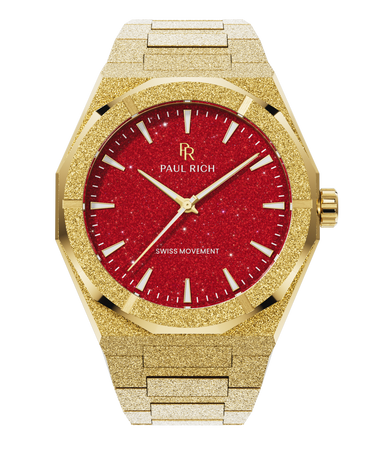 Paul Rich US Frosted Star Dust II Gold Red Watch