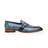 Tornado in Antique Blue Jean American Alligator and Italian Calf Loafer