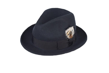 Ferrecci Brooks in Navy Blue Australian Wool Felt Trilby