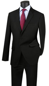 Vinci Black Regular Fit 2 Piece Suit - 2PP