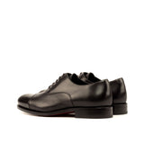 DapperFam Rafael in Black Men's Italian Leather & Italian Pebble Grain Leather Oxford