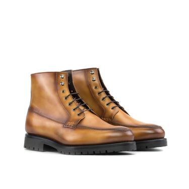 DapperFam Ryker in Cognac Men's Italian Leather Moc Boot in Cognac
