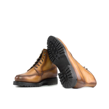DapperFam Ryker in Cognac Men's Italian Leather Moc Boot in #color_