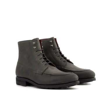 DapperFam Ryker in Black Men's Italian Leather Moc Boot in Black