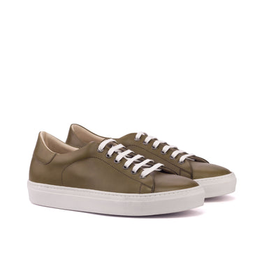 DapperFam Rivale in Olive Men's Italian Leather Trainer in Olive