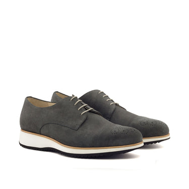 DapperFam Vero in Grey Men's Lux Suede Derby in Grey