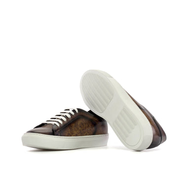 DapperFam Rivale in Brown Men's Hand-Painted Patina Trainer