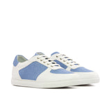DapperFam Rivale in Blue Men's Linen Trainer in Blue