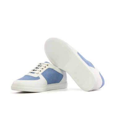 DapperFam Rivale in Blue Men's Linen Trainer