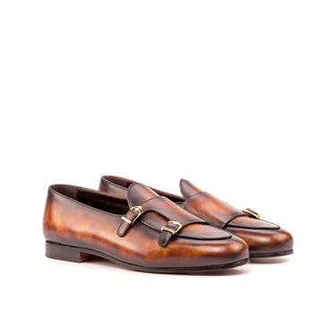 DapperFam Rialto in Fire Men's Hand-Painted Patina Monk Slipper in Fire