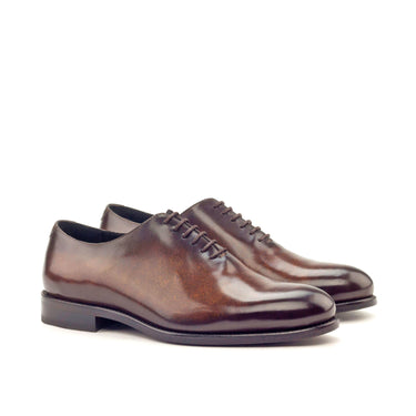 DapperFam Giuliano in Brown Men's Hand-Painted Patina Whole Cut in Brown