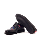 DapperFam Zephyr in Tartan / Red / Black Men's Sartorial & Italian Patent & Grain Leather Longwing Blucher