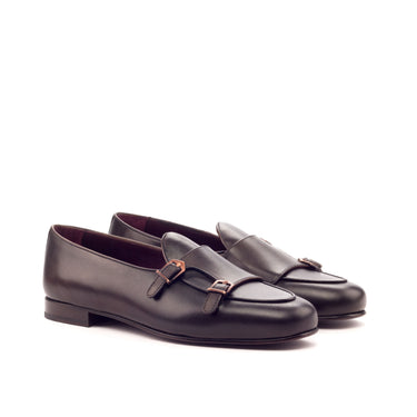 DapperFam Rialto in Dark Brown Men's Italian Leather Monk Slipper in Dark Brown