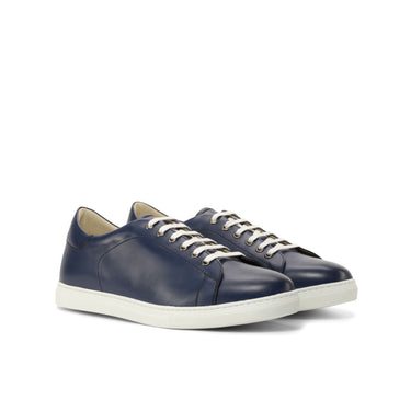 DapperFam Rivale in Navy Men's Italian Leather Trainer in Navy