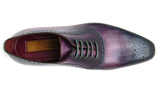 Paul Parkman Men's Medallion Toe Oxfords in Purple & Navy