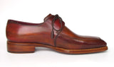 Paul Parkman Men's Goodyear Welted Square Toe Apron Derby Shoes in Brown