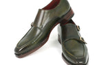 Paul Parkman Men's Goodyear Welted Double Monkstraps in Green