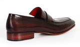 Paul Parkman Men's Hand-Painted Leather Loafers in Purple & Black
