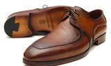 Paul Parkman Men's Hand-Painted Leather Derby Shoes in Brown