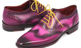 Paul Parkman Men's Hand-Painted Leather Wingtip Oxfords in Lilac