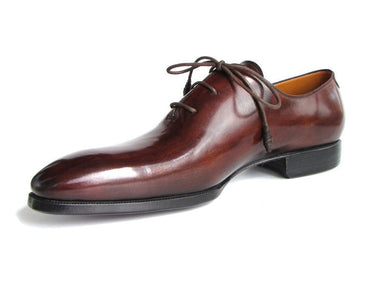 Paul Parkman Men's Hand-Painted Plain Toe Oxfords in Brown & Bordeaux