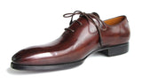 Paul Parkman Men's Hand-Painted Plain Toe Oxfords in Brown & Bordeaux