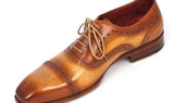 Paul Parkman Men's Hand-Painted Leather Captoe Oxfords in Tan