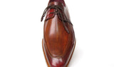 Paul Parkman Men's Goodyear Welted Square Toe Apron Derby Shoes in Brown