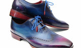 Paul Parkman Men's Hand-Painted Leather Wingtip Oxfords in Blue & Purple