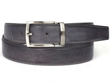 Paul Parkman Men's Hand-Painted Leather Belt in Gray
