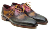 Paul Parkman Men's Wingtip Oxfords in Green, Camel & Bordeaux