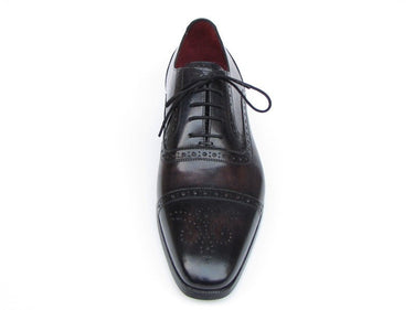Paul Parkman Men's Hand-Painted Leather Captoe Oxfords in Bronze & Black
