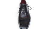 Paul Parkman Men's Hand-Painted Leather Captoe Oxfords in Bronze & Black