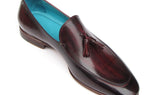 Paul Parkman Men's Hand-Painted Leather Tassel Loafers in Black & Purple