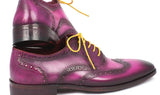 Paul Parkman Men's Hand-Painted Leather Wingtip Oxfords in Lilac