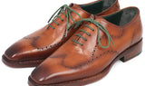 Paul Parkman Men's Goodyear Welted Wingtip Oxfords in Camel Brown