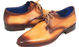 Paul Parkman Men's Hand-Painted Leather Derby Shoes in Brown & Camel