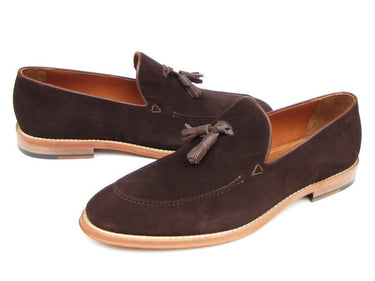 Paul Parkman Men's Suede Tassel Loafers in Brown