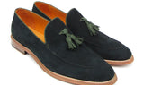 Paul Parkman Men's Suede Tassel Loafers in Green