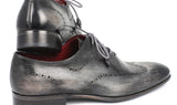 Paul Parkman Men's Hand-Painted Leather Wingtip Oxfords in Gray & Black
