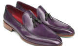 Paul Parkman Men's Hand-Painted Leather Tassel Loafers in Purple