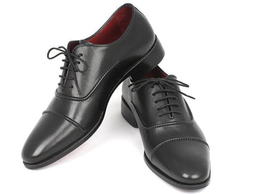 Paul Parkman Men's Hand-Painted Captoe Leather Oxfords in Black