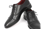 Paul Parkman Men's Hand-Painted Captoe Leather Oxfords in Black