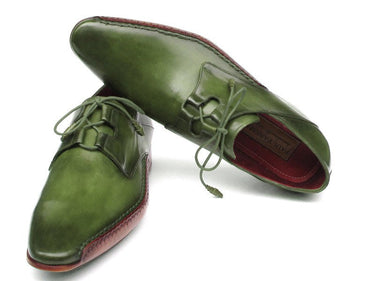 Paul Parkman Men's Hand-Painted Ghillie Lacing Side Dress Shoes in Green