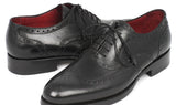 Paul Parkman Men's Goodyear Welted Wingtip Oxfords in Black
