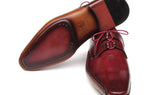 Paul Parkman Men's Ghillie Lacing Side Handsewn Dress Shoes in Burgundy