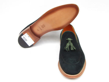 Paul Parkman Men's Suede Tassel Loafers in Green